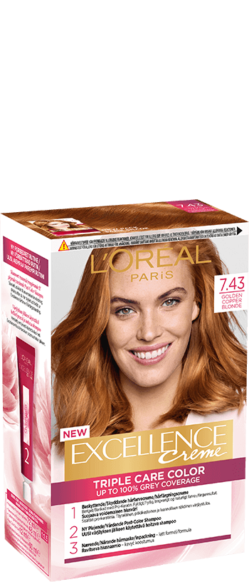 Hårfarge 743 Kobberblond Excellence Creme pakkebilde